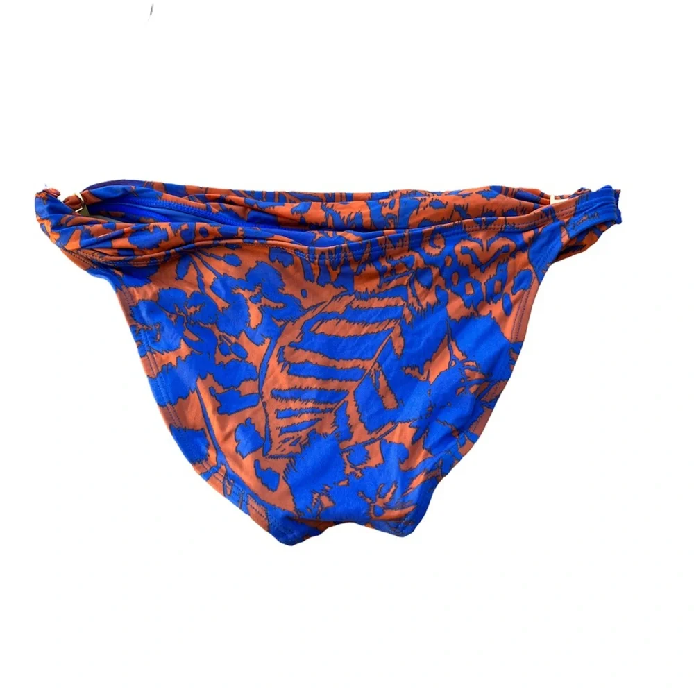 Vix Paula Hermanny Bikini Bottom Swim Blue Orange Size M EUC